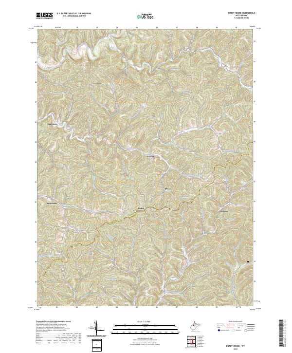Burnt House, WV — USGS 7.5-minute topo (2023)