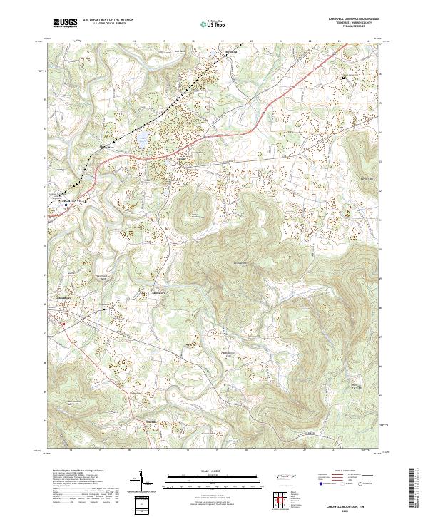 Cardwell Mountain, TN — USGS 7.5-minute topo (2022)