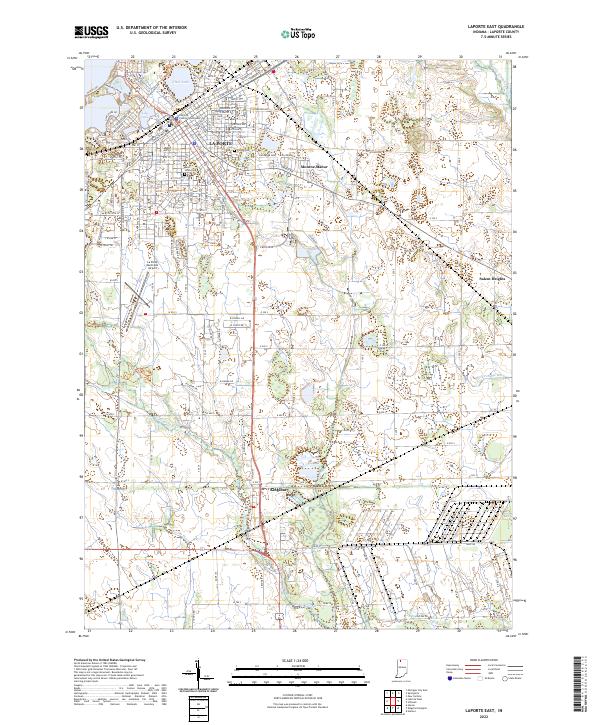 LaPorte East, IN — USGS 7.5-minute topo (2022)
