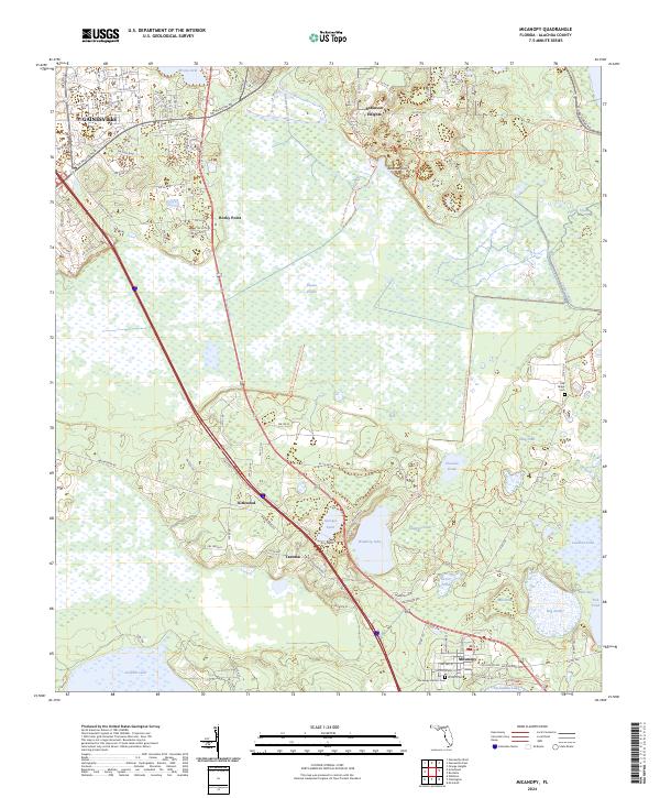 Micanopy, FL — USGS 7.5-minute topo (2024)