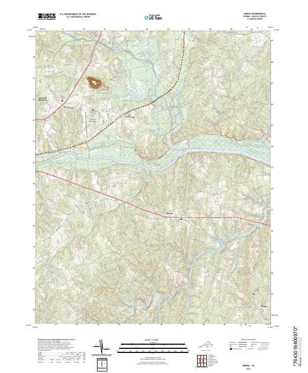 Omega, VA — USGS 7.5-minute topo (2022)
