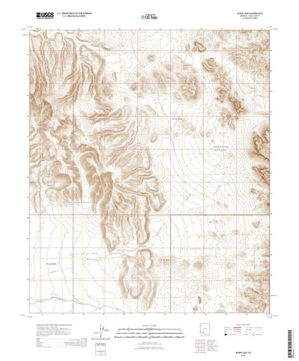Burro Gap, AZ — USGS 7.5-minute topo (2026)