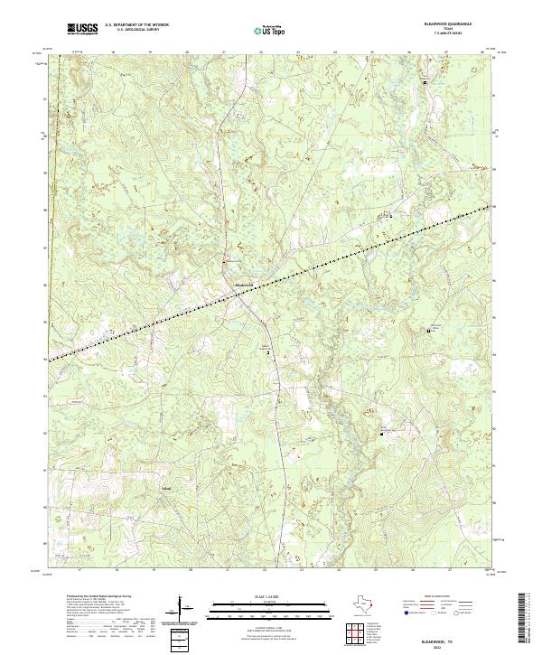 Bleakwood, TX — USGS 7.5-minute topo (2022)