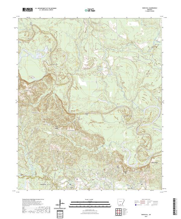 Snow Hill, AR — USGS 7.5-minute topo (2024)