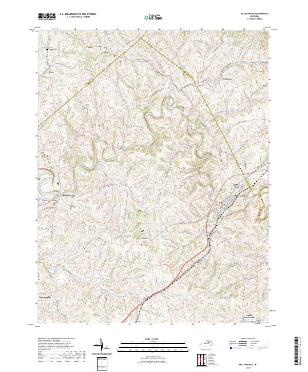 Millersburg, KY — USGS 7.5-minute topo (2022)