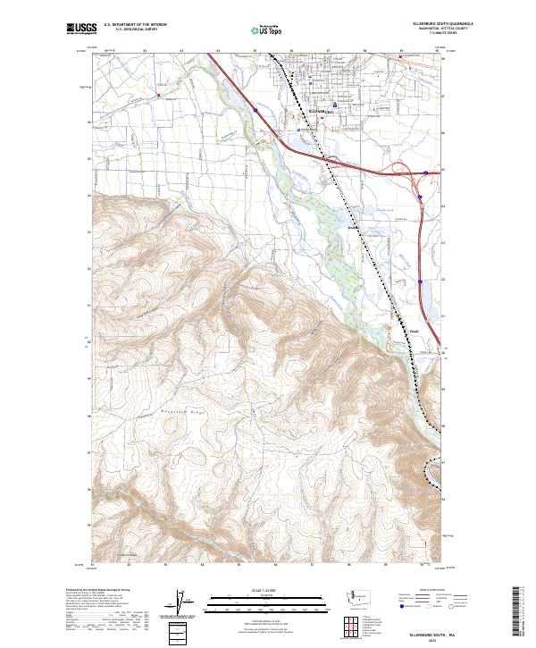 Ellensburg South, WA — USGS 7.5-minute topo (2023)