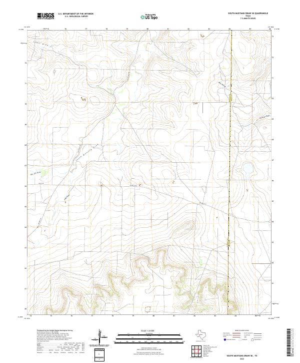 South Mustang Draw SE, TX — USGS 7.5-minute topo (2022)