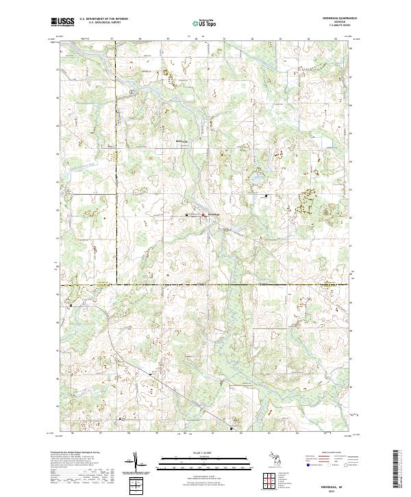 Onondaga, MI — USGS 7.5-minute topo (2023)