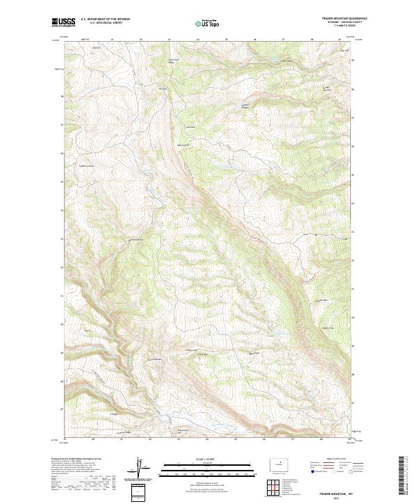 Fraker Mountain, WY — USGS 7.5-minute topo (2021)
