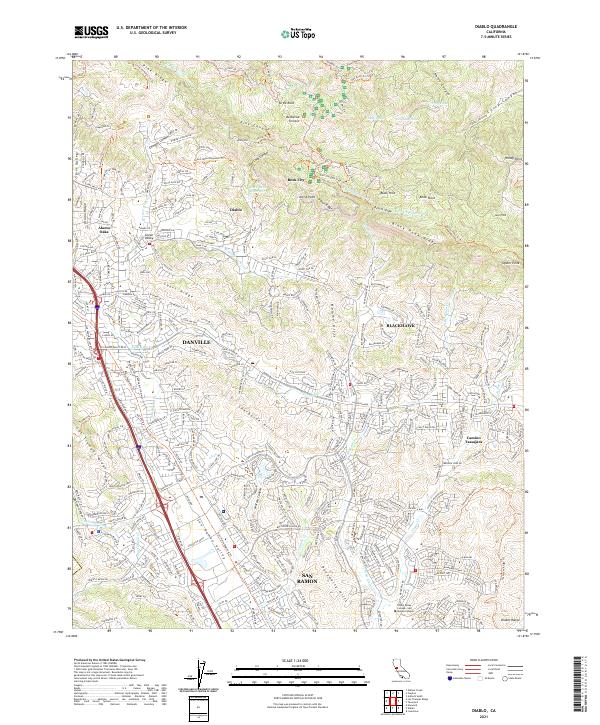Diablo, CA — USGS 7.5-minute topo (2021)