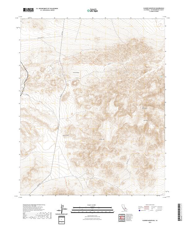 Klinker Mountain, CA — USGS 7.5-minute topo (2021)
