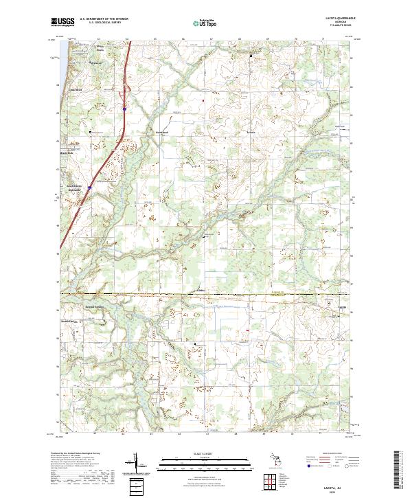 Lacota, MI — USGS 7.5-minute topo (2023)