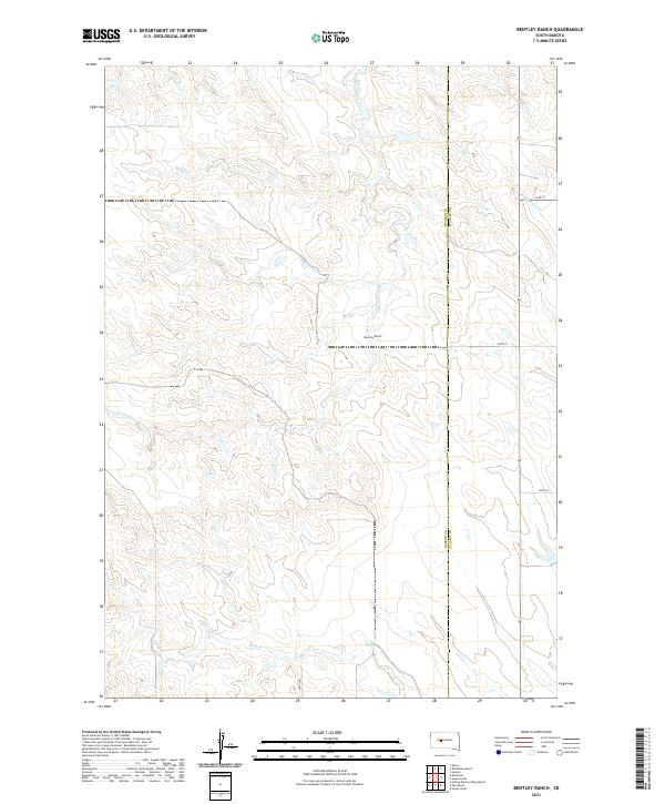 Bentley Ranch, SD — USGS 7.5-minute topo (2021)