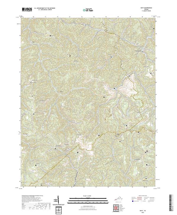 Duty, VA — USGS 7.5-minute topo (2022)