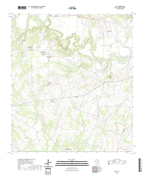 Cost, TX — USGS 7.5-minute topo (2022)