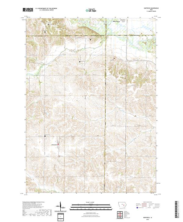 Hartwick, IA — USGS 7.5-minute topo (2022)