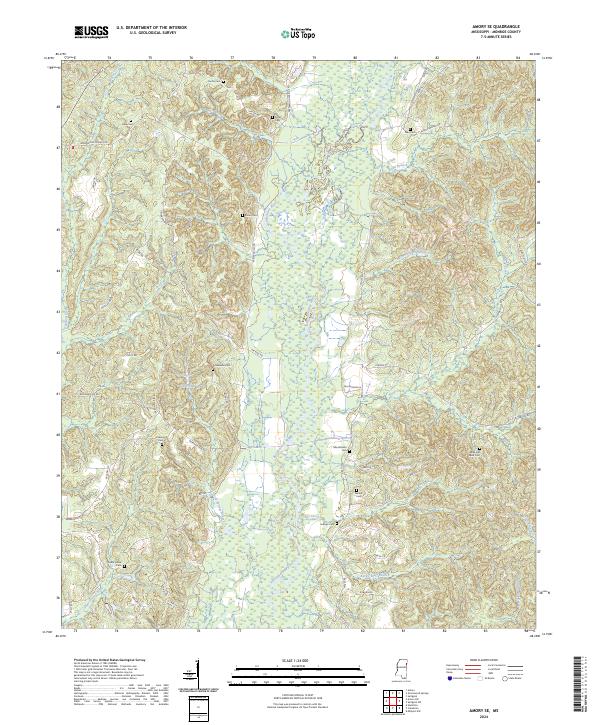 Amory SE, MS — USGS 7.5-minute topo (2024)