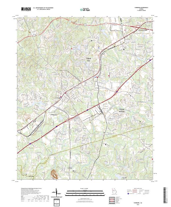 Fairburn, GA — USGS 7.5-minute topo (2024)