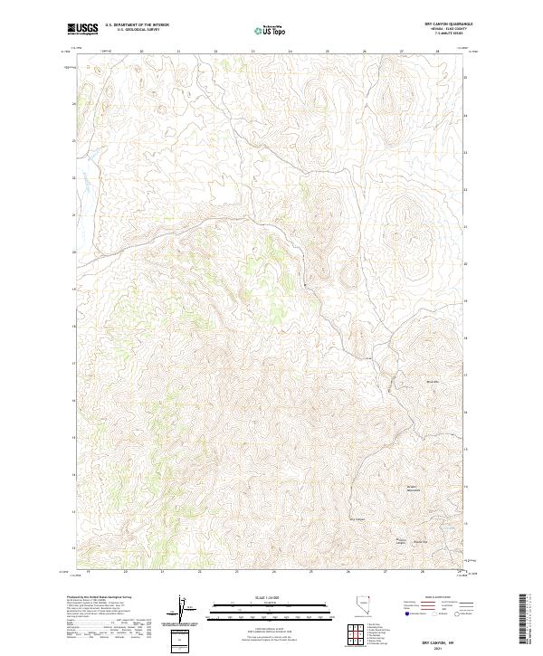 Dry Canyon, NV — USGS 7.5-minute topo (2021)